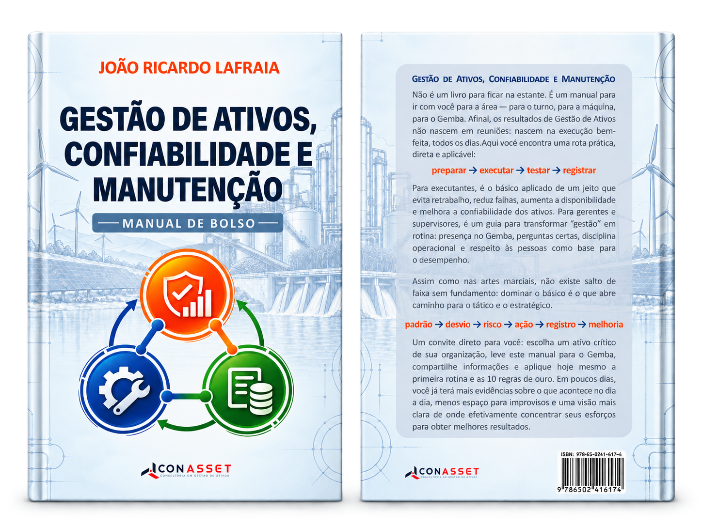 Capa do Manual de Bolso de Gestão de Ativos, Confiabilidade e Manutenção, de João Ricardo Lafraia.